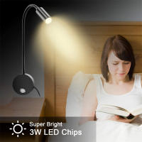 2pcs Lámpara De Lectura USB 5V Para Cama Y Pared Con Dobladillo Largo De 15" Luz LED De 3W Regulable Por Toque Para Estudio Y Trabajo - details 7