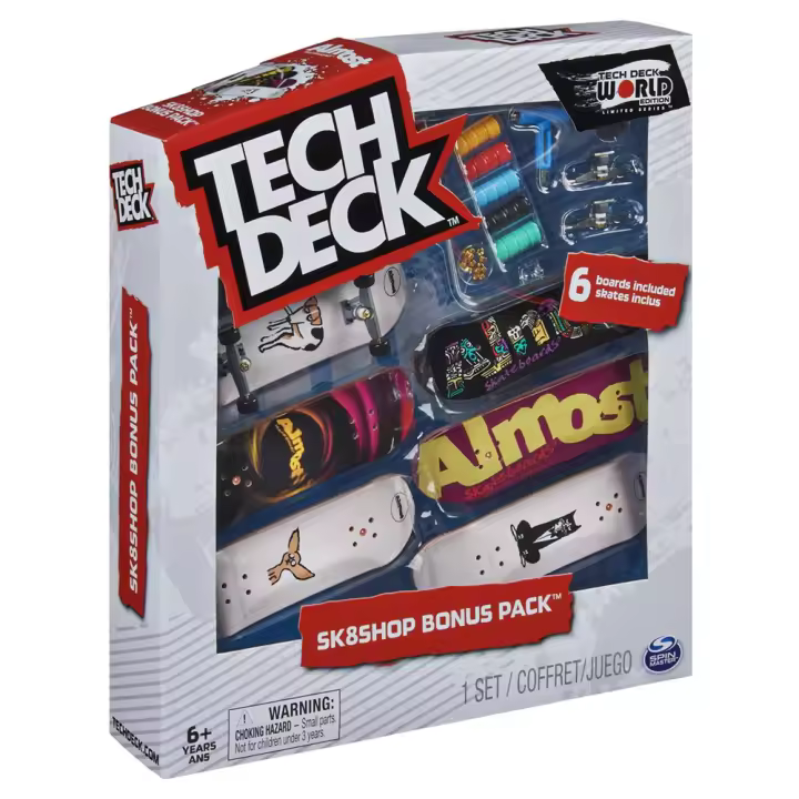 Monopatin tech deck skate con 6 unidades. 22,86x20,32x4,45cm - Modelos surtidos (Spin Master 6028845) - 1
