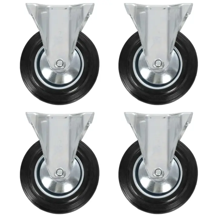 vidaXL Ruedas fijas 4 unidades 160 mm - 1