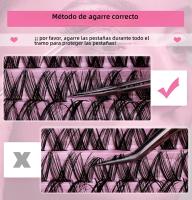 Kit de pestañas postizas de racimos: Juego de extensiones de pestañas de volumen ultra denso con aplicación de calor segmentada. - details 34