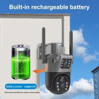 Cámara Solar 4G LTE de Tarjeta SIM, Cámara de videovigilancia PTZ de doble lente 4K y 8MP para exteriores, tarjeta Sim, Cámara de Seguridad Exterior Batería Recargable, Energía Solar Audio Bidireccional, Detección de Movimiento, Intemperie IP67(Blanco) - details 6