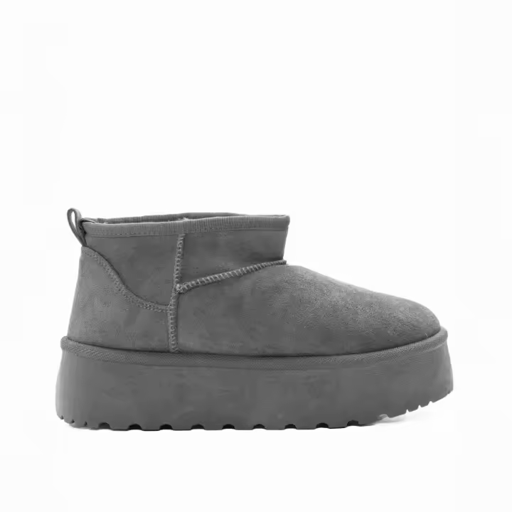 PuntoSalao Botas australianas con plataforma y pelo suave mujer color gris - 1