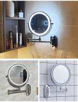 Espejo De Maquillaje Montado En La Pared 8 Pulgadas Negro Con Luz LED De 3X-10X Magnificación Doble Cara Para Baño Y Cosméticos - details 28
