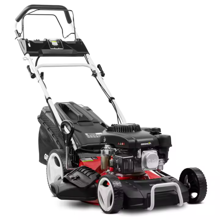 GREENCUT GLM770XE - Cortacésped Gasolina 150cc, Arranque eléctrico Motor 4 Tiempos, Sistema Recogida 4 en 1 Mulching - 1