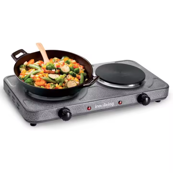Innoliving | Plancha Eléctrica Doble 15,5cm | 5 Niveles de Temperatura | Luz de Encendido | 2000W Potencia - 1