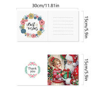 12pcs Tarjetas De Navidad Con Pintura De Diamantes DIY Bordado De Diamantes Con Sobres Set De Tarjetas De Fiestas Regalo De Navidad - details 13