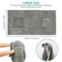 Toalla De Baño Para Perros Grandes Y Gatos Super Absorbente Y Secado Rápido Microfibra Algodón 100% Suministros De Baño Para Mascotas - details 3