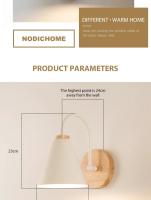 Iluminación De Pared Nórdica Luz De Noche Para Dormitorio Y Sala De Estar Decoración De Madera Retro Lámpara De Interior LED Moderna - details 8