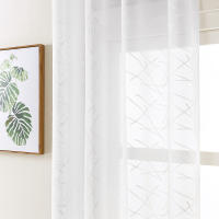 Cortinas Blancas Con Rayas Modernas Tules Transparentes Para Sala De Estar Ventanas De Dormitorio Decoración De Hogar Cortinas Bordadas Sin Cubierta Antipolvo - details 3
