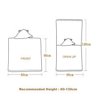 Cape Toalla De Playa Con Capucha Para Niña Princesa Sirena Niño Pequeño Toalla De Piscina Baño Camping Poncho De Baño Talla True Fit Microfibra Animal - details 0