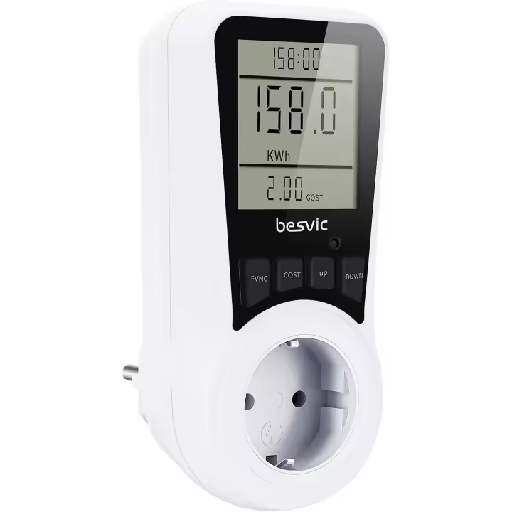 Medidor de Consumo de Energía de 3680 W, Medidor de Costo de Energía Con 7 Modos de monitor, Medidor de Energía con advertencia de sobrecarga, medidor de Electricidad para Apartamento (sin Luz de Fondo) - 1