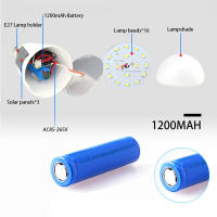 Bulbo LED Solar Recargable 7W/12W E27 Luz Exterior Impermeable Para Camping Y Jardín Lámpara Portátil Con Célula Solar LiBatería - details 2