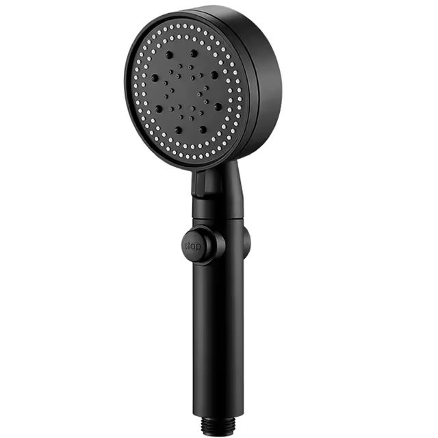 Cabezal de Ducha con Ahorro de Agua Negro 5 Modos Ducha de alta presión ajustable Apagado with a Tecla Masaje de Agua Ducha Ecológica Accesorio de baño SSITO - 1