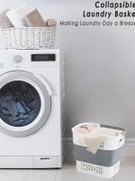 Cesta De Ropa Plegable Y Colapsable De Plástico Con Manijas Contenedor De Almacenamiento Para Guardar Ropa Ahorrador De Espacio - details 1