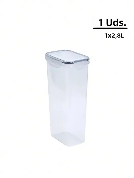 Jars De Almacenamiento De Alimentos Airtight 2.8L Plásticos Con Tapas Reutilizables Y Etiquetas Para La Cocina - 1