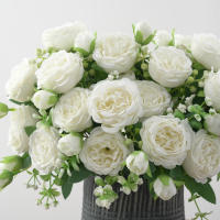 1pc Artificial Flor De Paeonia En Tela De Seda Para Decoración Falsa Flor Bouquet De Plástico Para Casamiento Fiesta En Casa - details 5