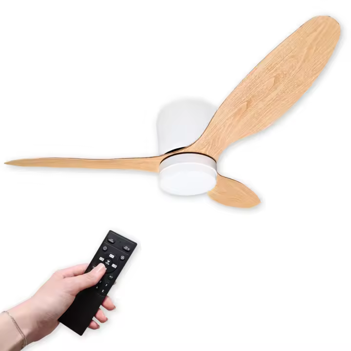 LED ATOMANT Ventilador de Techo con Luz LED de 20W y Aspas de Madera, Diámetro Ø107cm, Luz CCT Regulable 2100LM, Motor DC Silencioso y de Bajo Consumo, 6 Velocidades, Modo Verano/Invierno, Control desde el Móvil por APP y también con Mando a Distancia - 1