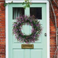 Corona De Lavanda Para Puerta De Entrada Decorativa De 16 Pulgadas Para Boda Decoración Rústica Para Exterior Fiesta De Presentación Primavera - details 0