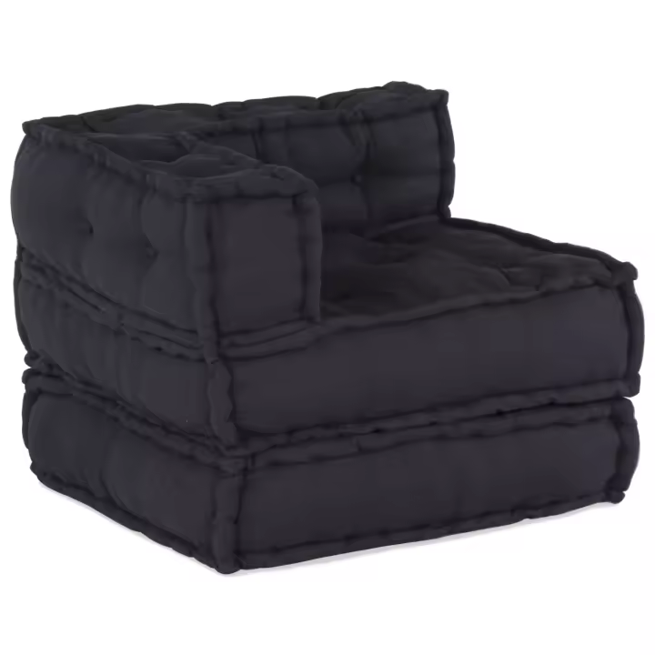 Poufs Modulares vidaXL 3 pcs Tela Antracita - 1