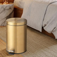 Bandeja De Cocina Y Baño De 3 Litros Mini Champagne Metálica Redonda Ecológica Para Decoración De Navidad Recipiente De Basura Para El Hogar - details 5
