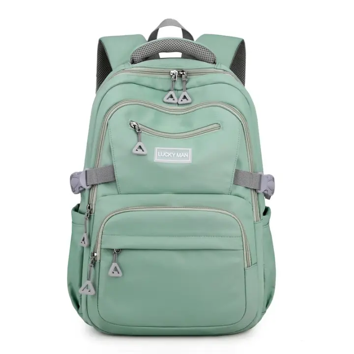 Mochila escolar para chicas adolescentes, morral sencillo de color sólido para mujer, morral escolar juvenil - 1