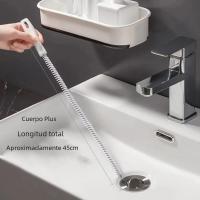 Cepillo De Limpieza Para Baño Y Cocina Flexible Espiral Eliminador De Obstrucciones De Tuberías Cepillo De Drenaje Para Lavabo Y Inodoro Material Plástico - details 0