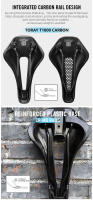 Sillín De Bicicleta RYET 3D Imprimido Ultraligero De Fibra De Carbono Hueco Para MTB Gravel Carretera Comodidad Transpirable Piezas De Asiento - details 4