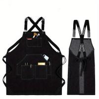 Delantal De Teléfono Denim Para Cocina Restaurante Barbería Chef Barba Y Cabello Café Tienda BBQ Adecuado Para Hombres Y Mujeres - details 4