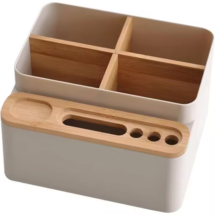 Organizador de esritorio de Madera, Blanco - 1