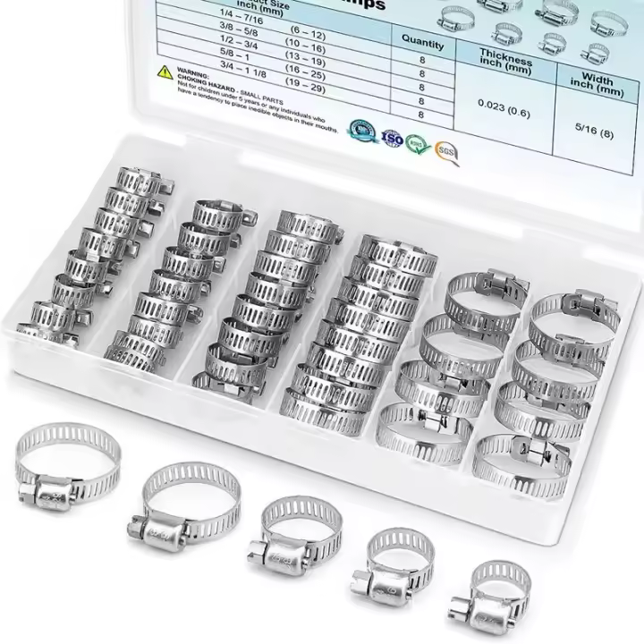 Juego De 40 Abrazaderas De Herramienta Metálica Para Tubos Y Lines De Combustible Abrazaderas De Caracol De Acero Inoxidable Para Plomería Y Intercooler - 1