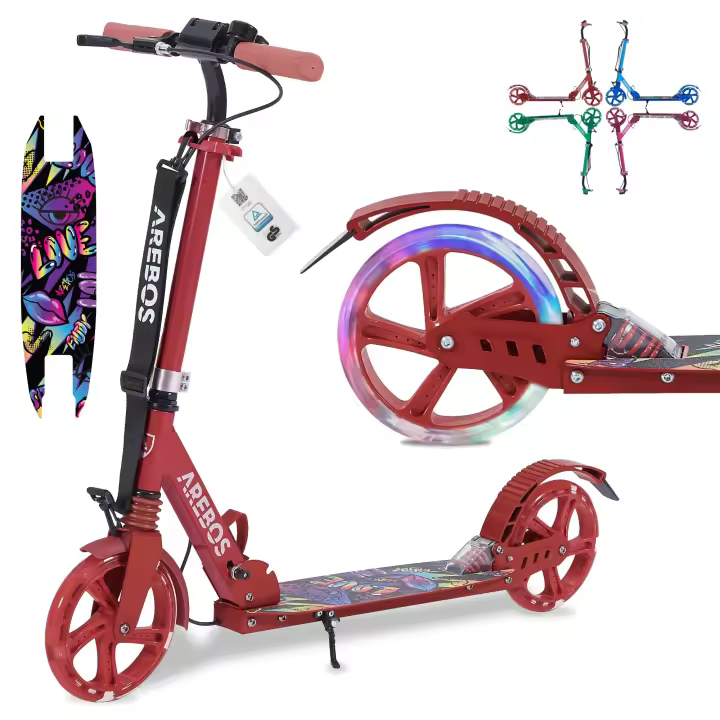 AREBOS scooter ciudad scooter niños scooter adultos scooter con neumáticos led - 1