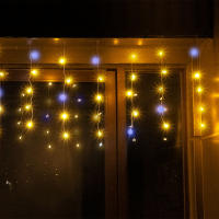 Luces De Hielo LED Para Exterior 6M/12M Guirnalda De Navidad Para Fiesta De Año Nuevo Boda Jardín Patio Decoración Color Azul Y Blanco Calido - details 5