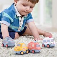 Mini Coche De Dibujos Animados Juguetes Plásticos Modelo Con Retroceso Regalo Educativo Para Niños Y Niñas Camión De Incendio Taxi - details 3