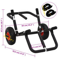 vidaXL Carrito plegable de kayak aluminio 90 kg - details 7