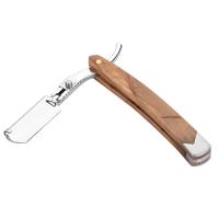 Afeitadora De Seguridad Para Hombre Con Mango De Madera Retro 10pcs Cabeza De Cuchilla Plegable Herramientas De Limpieza Y Cuidado Del Rostro - details 3