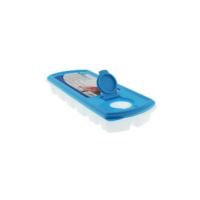 Cubitera de plástico 26,3 x 11,3 cm, moldes para 12 cubitos de hielo, bandeja para hacer hielo, cócteles, refrescos, multicolor, Con tapa - details 1