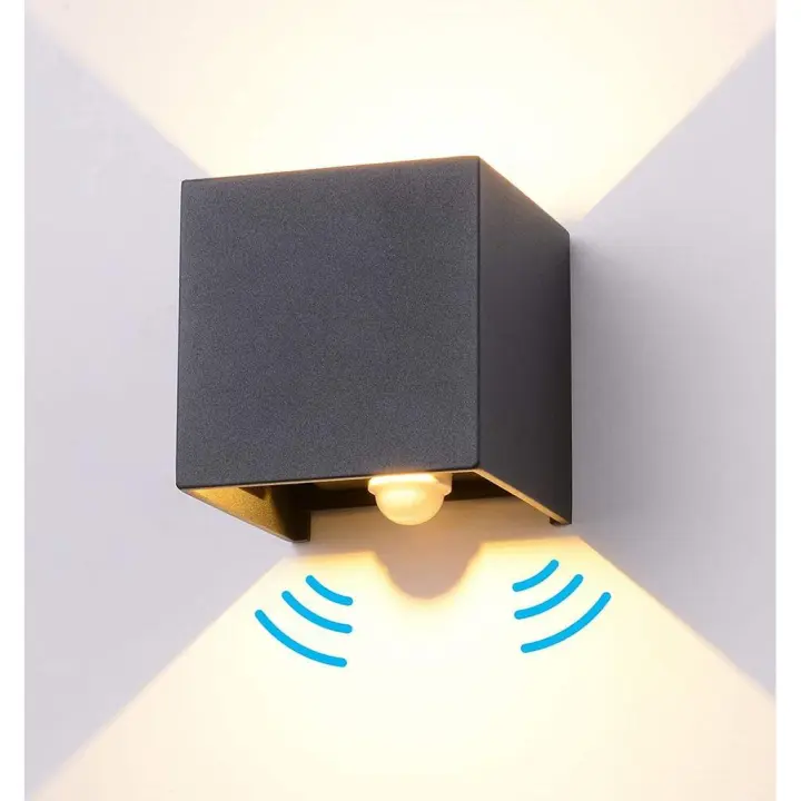 Lámpara de pared LED con sensor de movimiento, ángulo de haz ajustable, 12 W, luz blanca cálida - 1