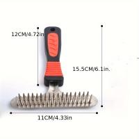Cepillo De Belleza Para Perros De Dos Filas Avanzado Apto Para Razas Grandes De Perros Acero Inoxidable - details 0