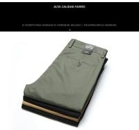 Pantalones Casuales De Algodón Para Hombre Primavera Verano Verde Negro Caqui Estilo Business Cierre De Cremallera High Waist - details 4