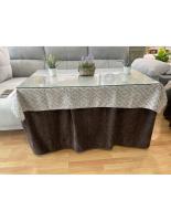 Ropa Chenilla Eco 8 Pliegues color Chocolate (incluye tapete) decopaq - details 2