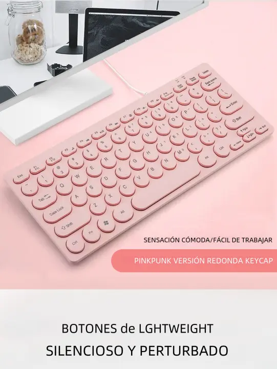 Teclado De Ordenador Mini Con Interfaz USB Teclado De Oficina Para Laptop Y Computadora De Escritorio Silencioso Y Con Cable - 1