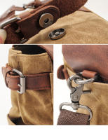 Bolso De Hombro Para Hombre Vintage De Lona Y Cuero Bolso Cruzado Casual Bolsas De Motocicleta Universal Impermeable Tamaño 36x27x12.5 - details 15
