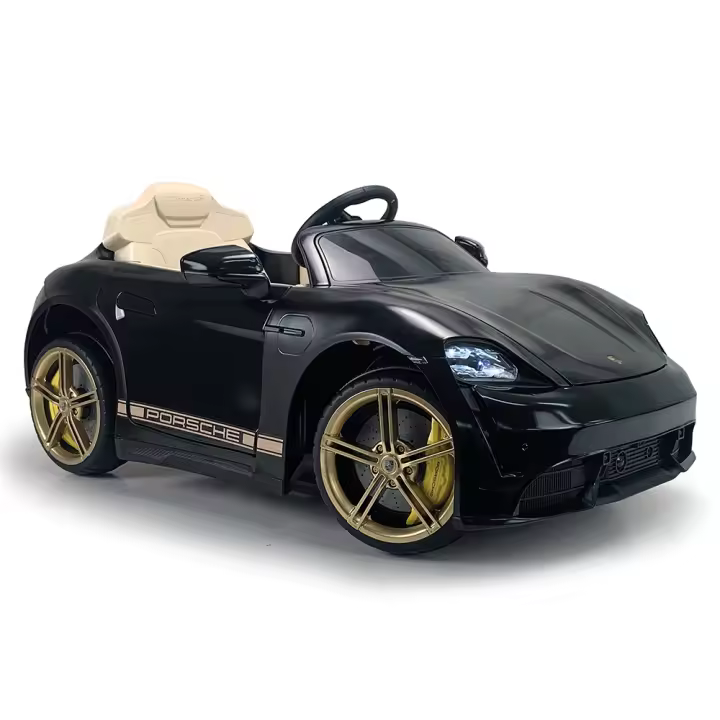 INJUSA - Coche Eléctrico Infantil Porche Taycan Turbo S | Coche a Batería para Niños de 3 a 4 Años | Batería 12V | Apertura de puertas | Pedal acelerador | 2 Velocidades | Luces LED | Marcha atrás | Mando Radio Control | 6 km/h | Licencia Oficial Porsche - 1