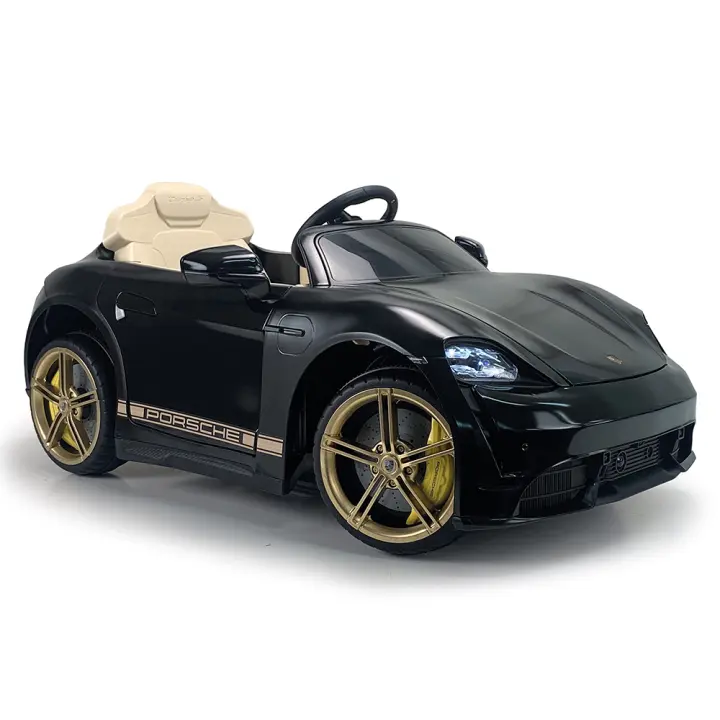 INJUSA - Coche Eléctrico Infantil Porche Taycan Turbo S | Coche a Batería para Niños de 3 a 4 Años | Batería 12V | Apertura de puertas | Pedal acelerador | 2 Velocidades | Luces LED | Marcha atrás | Mando Radio Control | 6 km/h | Licencia Oficial Porsche - 1