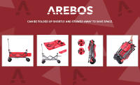 AREBOS Carro de Mano con Techo Plegable y Bolsa XXL | Ruedas Giratorias de 360° - details 6