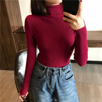 Suéter De Punto Grueso Para Mujer Otoño Invierno Manga Larga Cuello Alto Ajustado Suave Y Cálido Pullover De Algodón Y Acrílico Estilo Casual - details 23