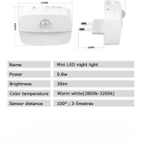 Lámpara Nocturna LED Mini Con Sensor De Movimiento 3 Modos Luz Blanca Cálida Y Blanca Para Armario Dormitorio Pasillo - details 9