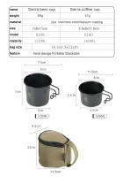 CAMPINGMOON Juego De 4 Piezas Sierra Bowl Y Taza De Acero Inoxidable Para Camping Y Picnics Con Bolsa De Almacenamiento Utensilios De Mesa Al Aire Libre - details 20