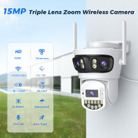 Cámara De Seguridad IP 15MP 8K Con Tres Lentes Wifi Exterior Tres Pantallas Vigilancia De Video Visión Nocturna Detección De Humanos CAM - details 1