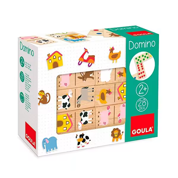 Dominó de Madera Goula Granja Juego de Mesa Educativo - 1